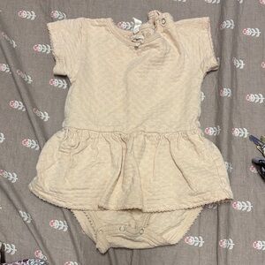 Quincy Mae Cream Textured Baby Romper